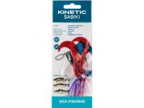 Kinetic Sabiki Loaded Shadtail skirt UV Red Glitter #3/0